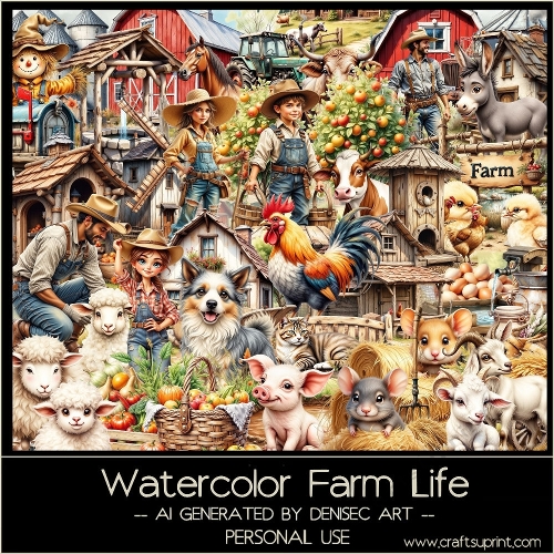 Watercolor Farm Life