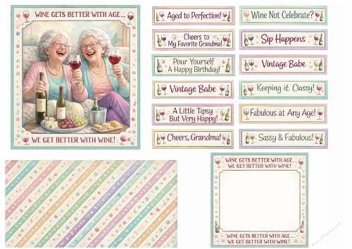 Funnie Grandmas Birthday Card Sheet