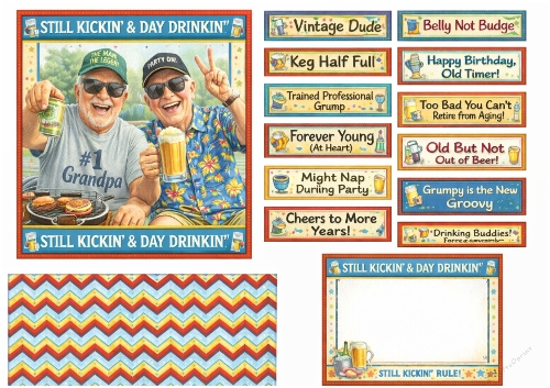 Funnie Granddads Birthday Card Sheet