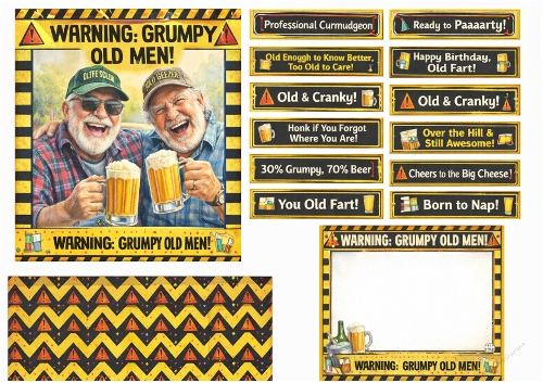 Funnie Granddads Birthday Card Sheet