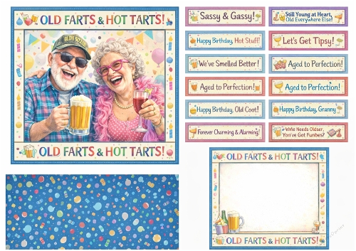 Funnie Grandpartens Birthday Card Sheet