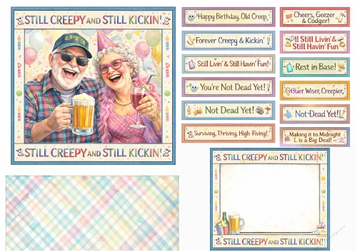 Funnie Grandpartens Birthday Card Sheet