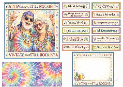 Funnie Grandpartens Birthday Card Sheet