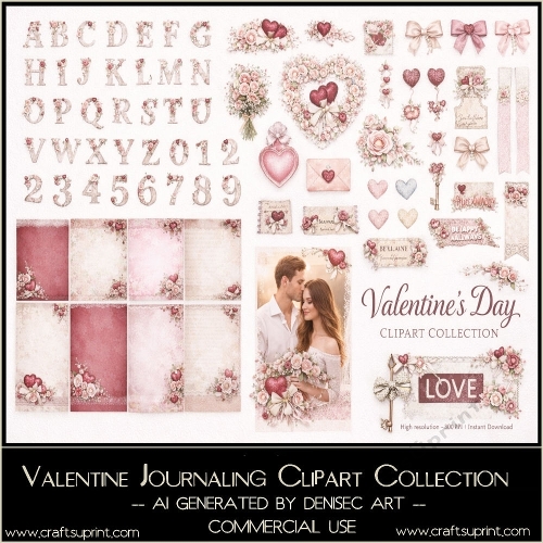 Valentine Journaling Clipart Collection