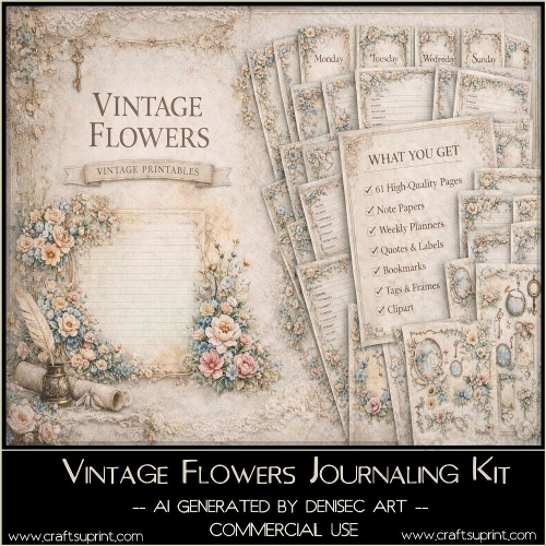 Vintage Flower Journaling Kit
