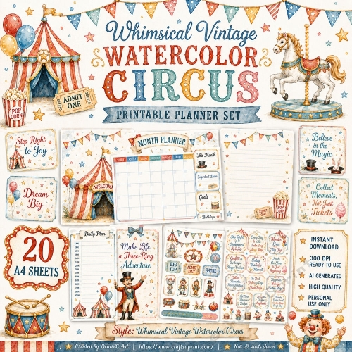 whimsical Vintage Circus Planner