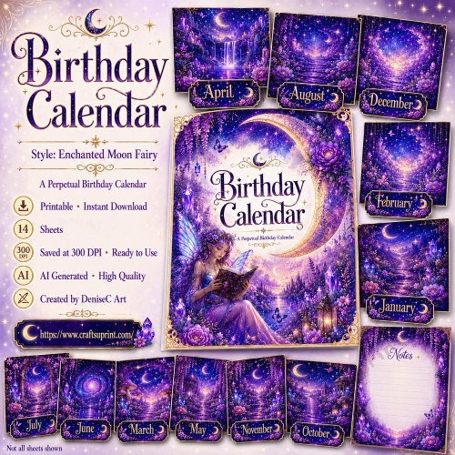Moon Magic Fairy Birthday Calendar