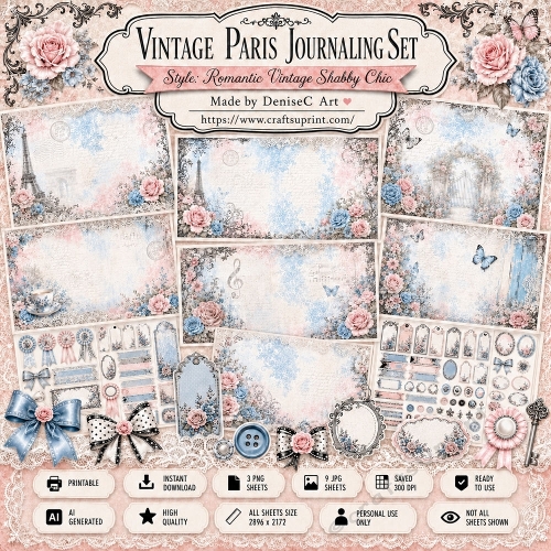 Vintage Paris Journaling Set