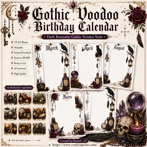 Gothic Voodoo Birthday Calendar