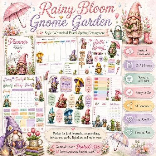 Rainy Bloom Gnome Garden