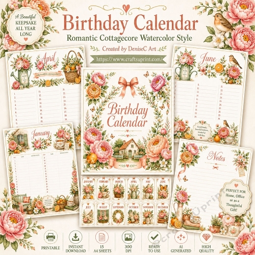 Bloom and Citrus Birthday Calendar