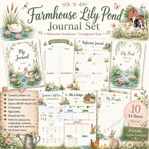 Farmhouse Lilly Pond Journal