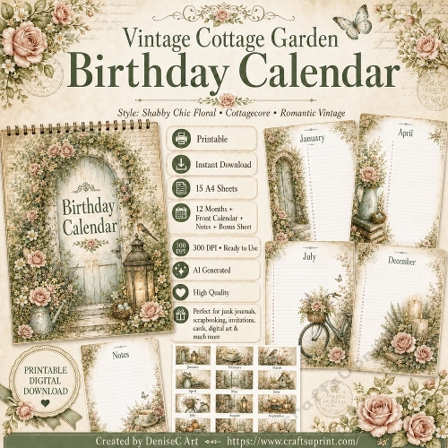 Cottage Garden Birthday Calendar