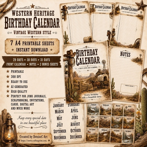 Western Heritage Birthday Calendar