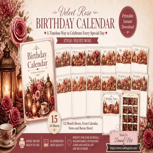 Velvet Rose Birthday Calendar