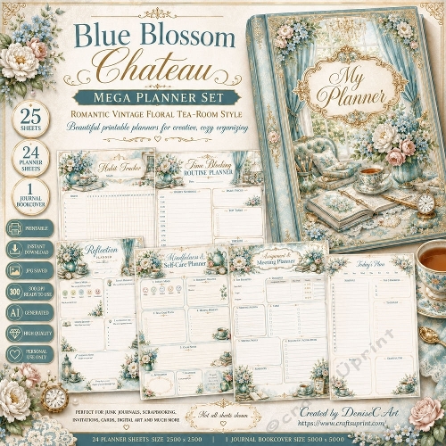 Blue Blossom Chateau Planner