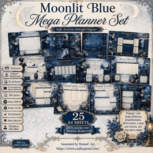 Moonlit Blue Planner