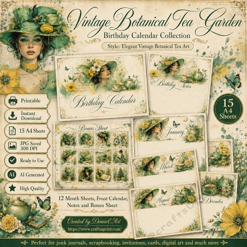 Tea Garden Birthday Calendar