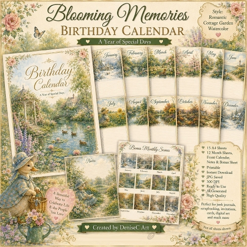 Blooming Memories Birthday Calendar