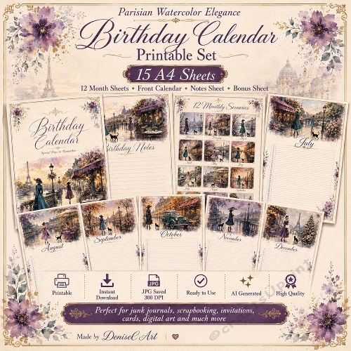 Parisian Birthday Calendar