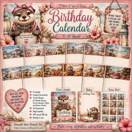 Sloth Birthday Calendar