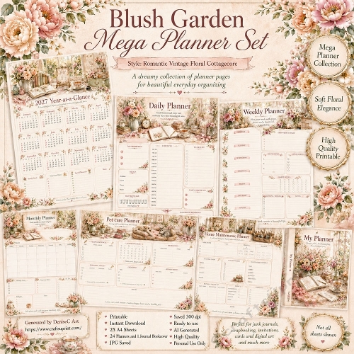 Blush Garden Planner