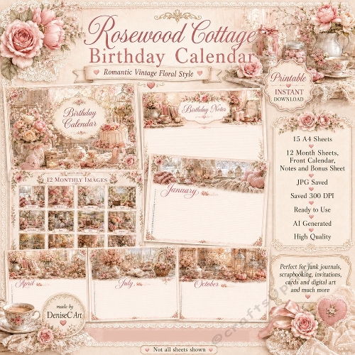 Rosewood Cottage Birthday Calendar