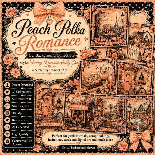  Peach Polka Romance Backgrounds