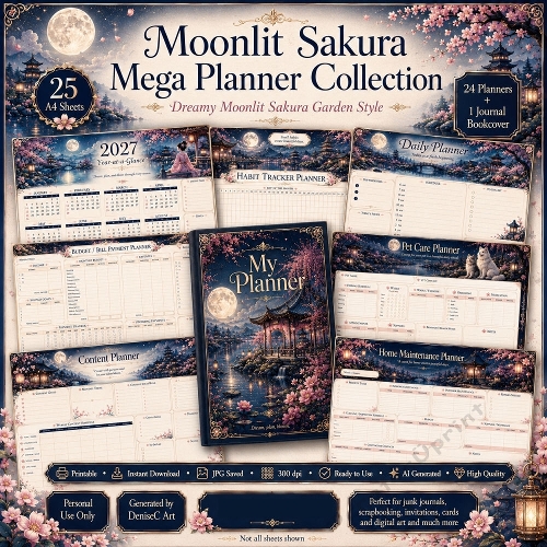 Moonlit Sakura Planner