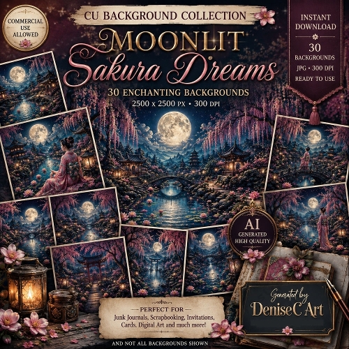 Moonlit Sakura Dreams Backgrounds