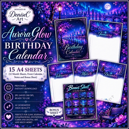 Aurora Glow Birthday Calendar