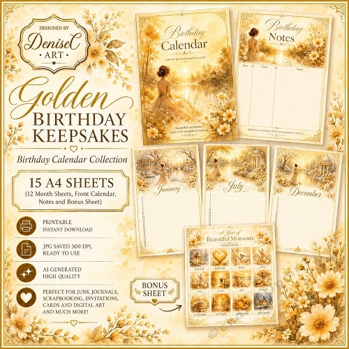 Golden Keepsakes Birhday Calendar