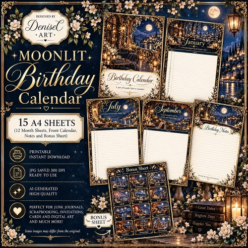 Moonlit Birthday Calendar