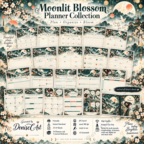 Moonlit Blossom Planner