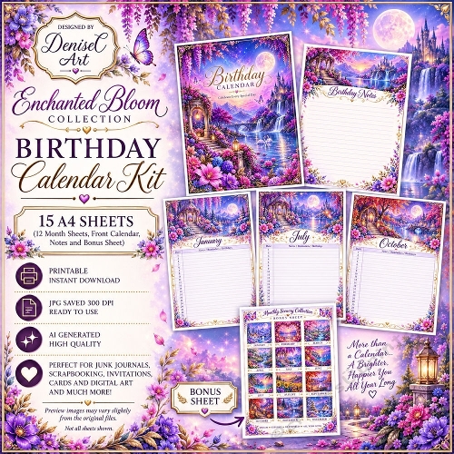 Enchanted Bloom Birthday Calendar