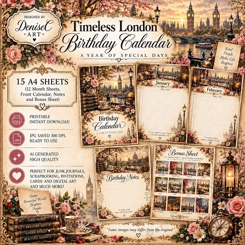 Timeless London Birthday Calendar