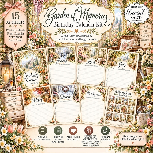 Garden of Memories Birthday Calendar