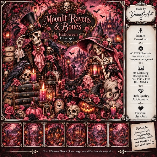 Moonlit Ravens and Bones