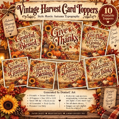 Vintage Harvest Card Toppers