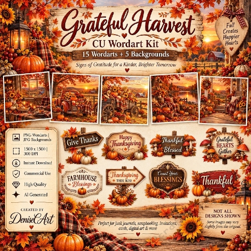 Grateful Harvest CU Wordarts