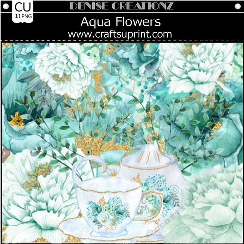 Aqua Flowers