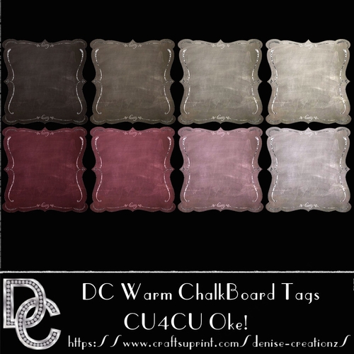DC Warm Chalkboard Tags