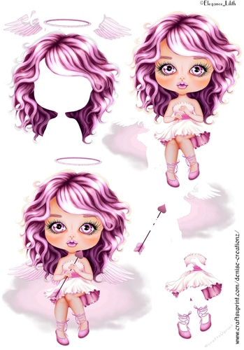 3D Valentine Angel 01 Decoupage