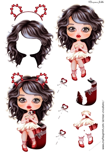 3D Valentine Angel 02 Decoupage