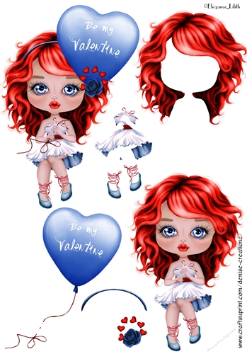 3D Valentine Angel 03 Decoupage