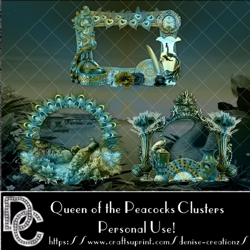 Queen of the Peacocks Cluster Frames