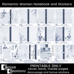 Romantic Woman Notebook and Stickers