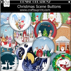 Christmas Scene Buttons