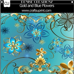Gold and Blue Flowers