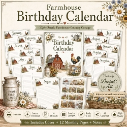 Farmhouse Birthday Calendar